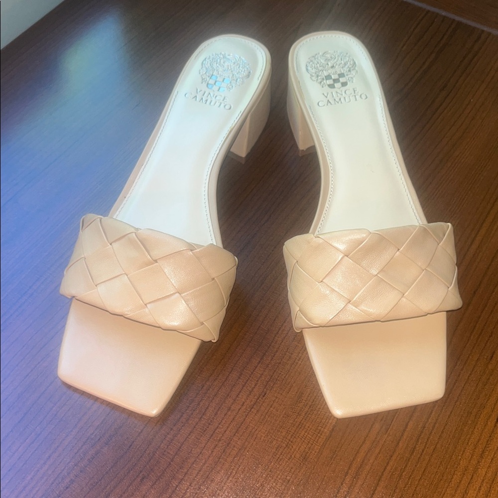 Vince Camuto Blush Woven Heeled Sandals